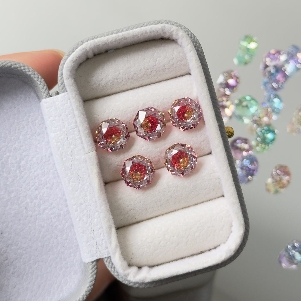 Rose Cut Zircon Stud Earrings