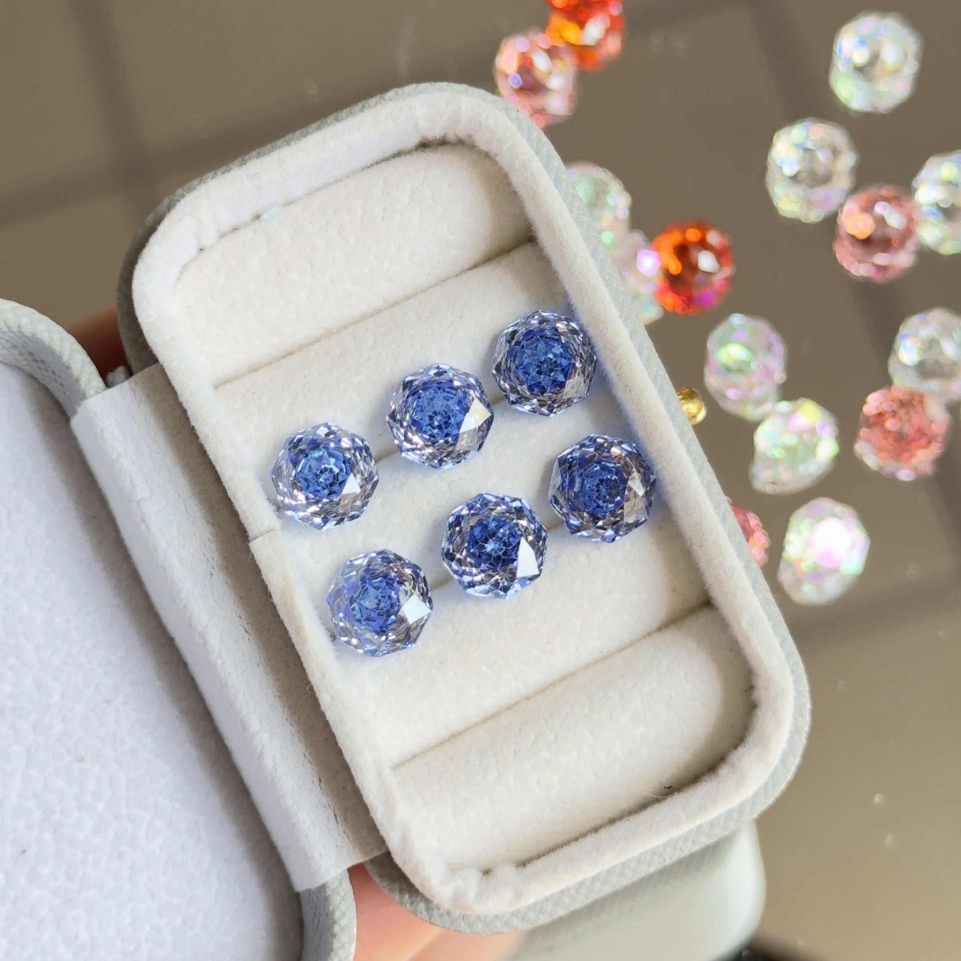 Rose Cut Zircon Stud Earrings