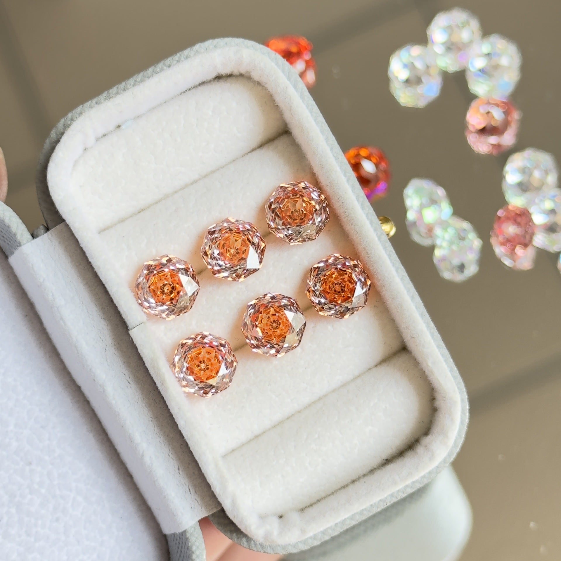 Rose Cut Zircon Stud Earrings