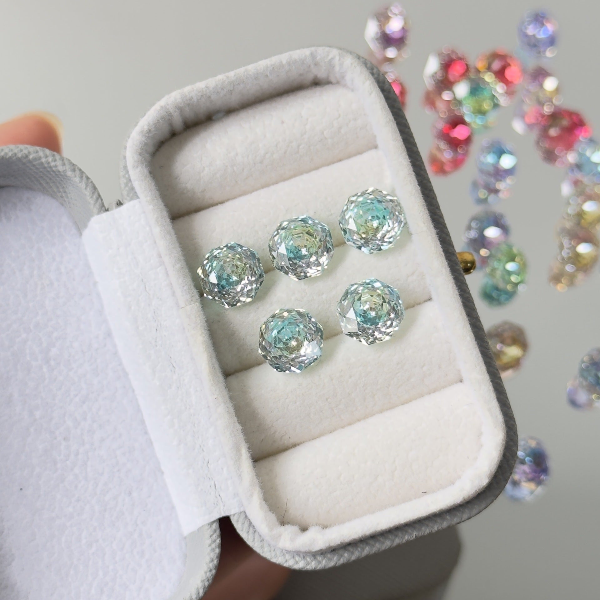 Rose Cut Zircon Stud Earrings