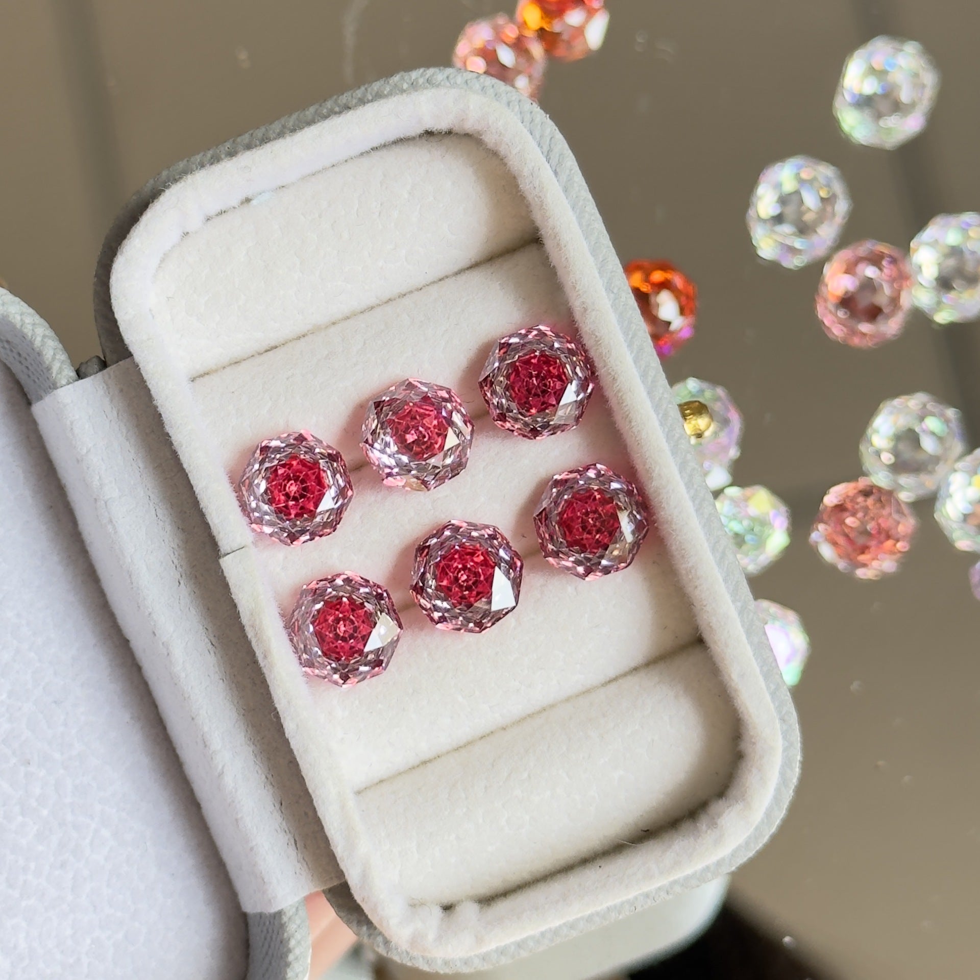 Rose Cut Zircon Stud Earrings