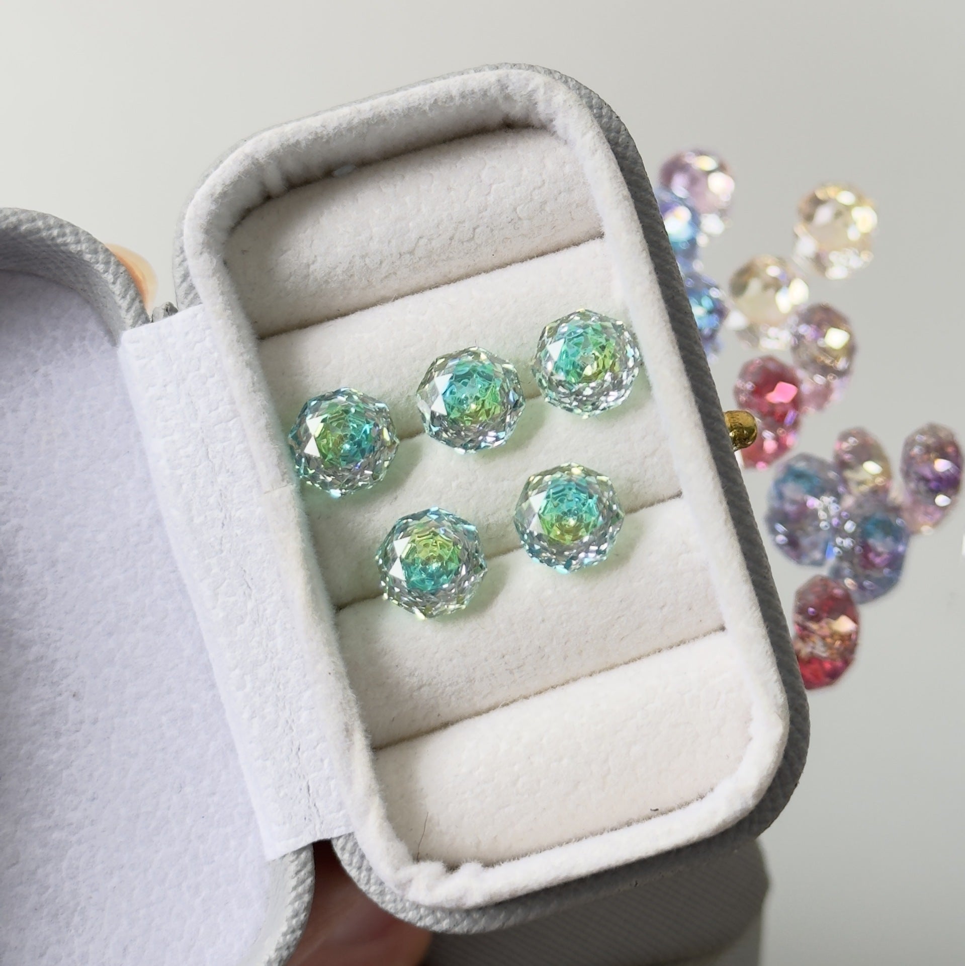 Rose Cut Zircon Stud Earrings