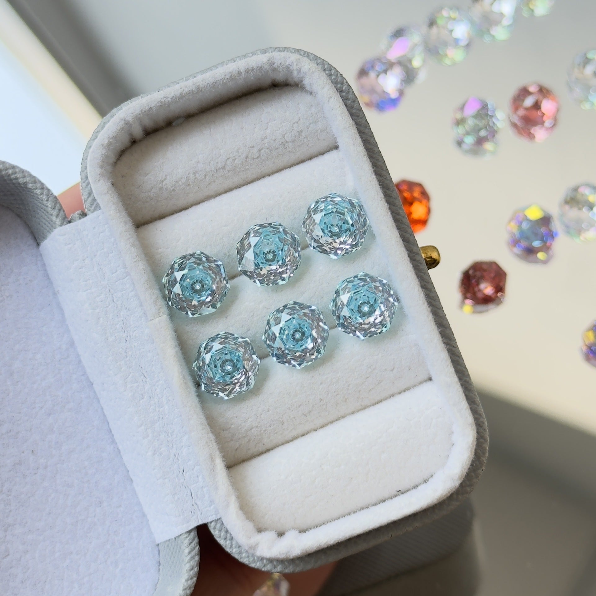 Rose Cut Zircon Stud Earrings