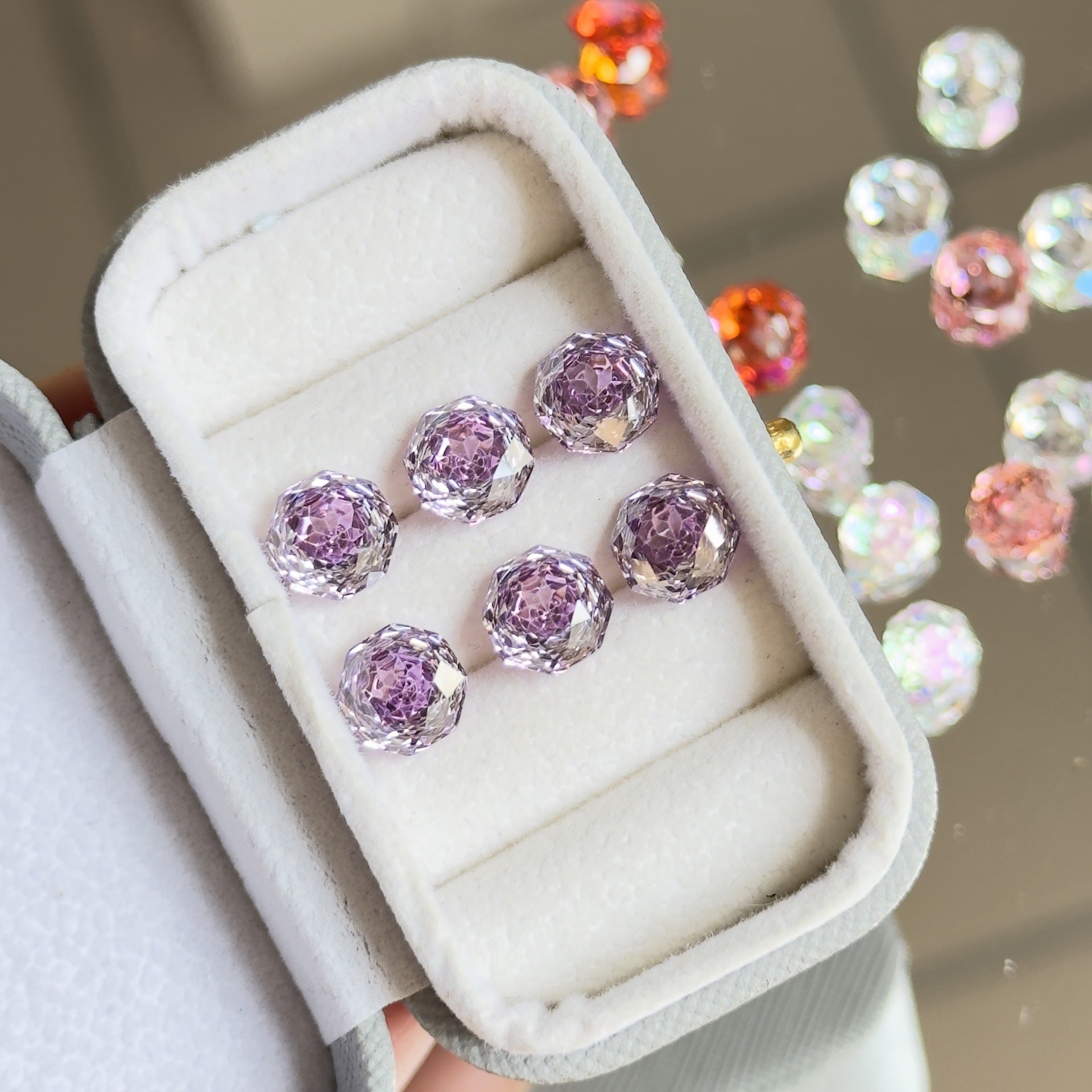 Rose Cut Zircon Stud Earrings