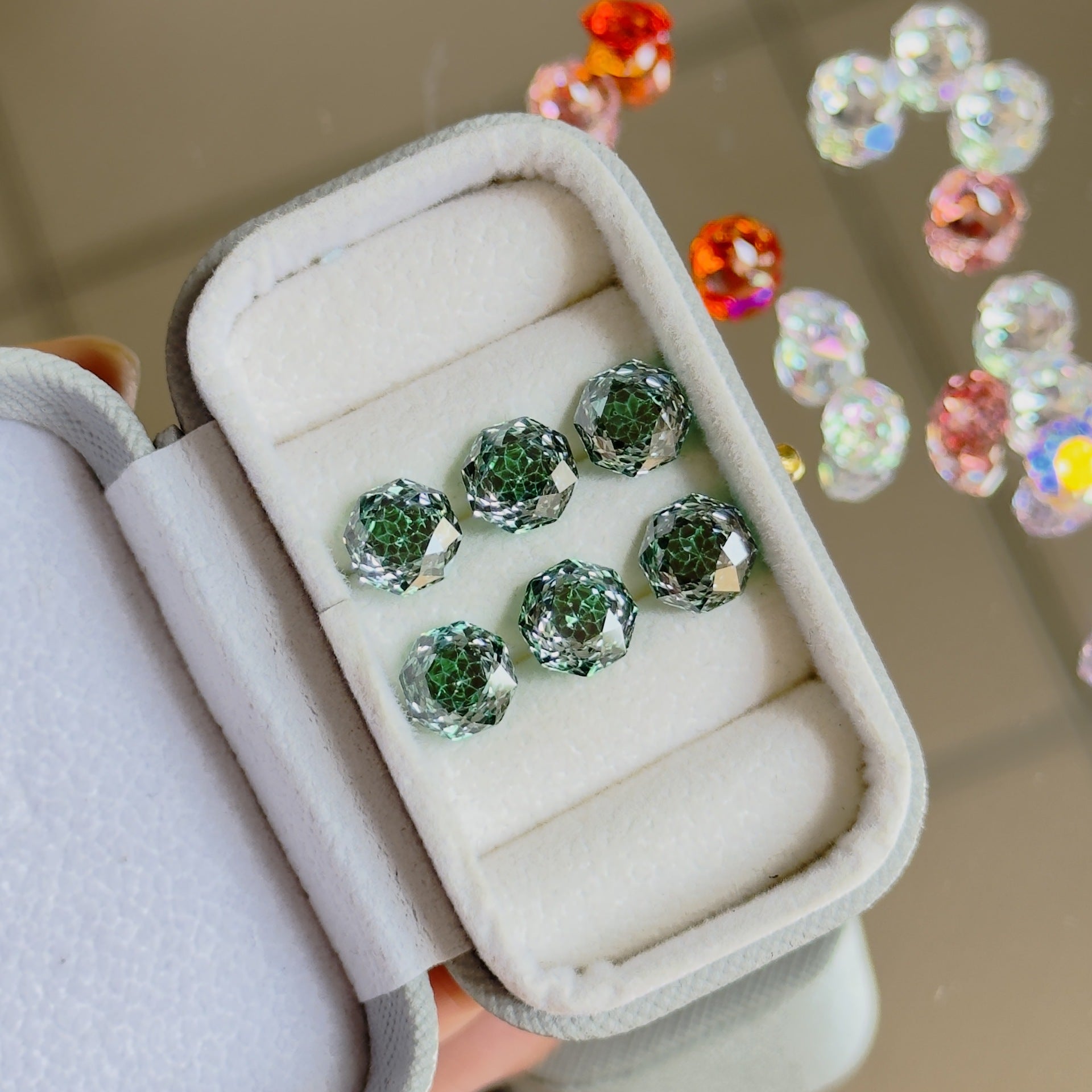 Rose Cut Zircon Stud Earrings
