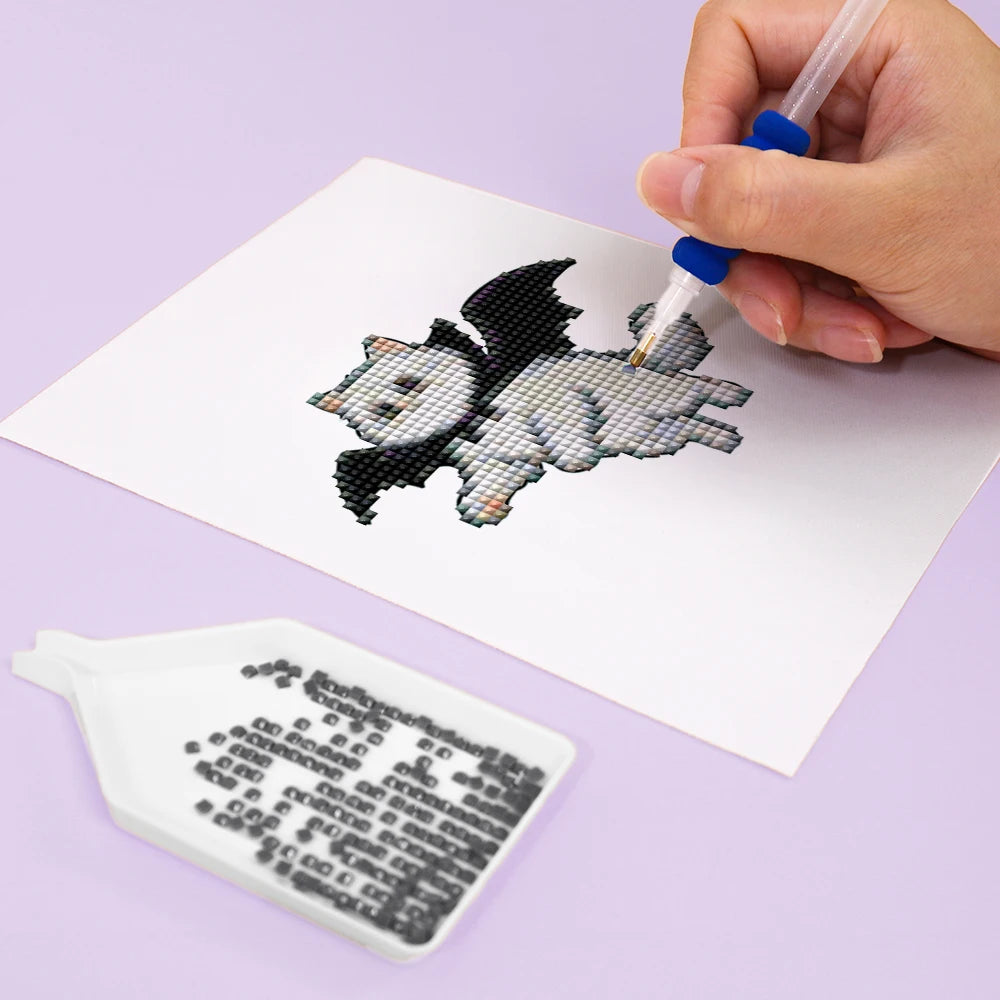 12 Piece Halloween Kitty Diamond Painting Set