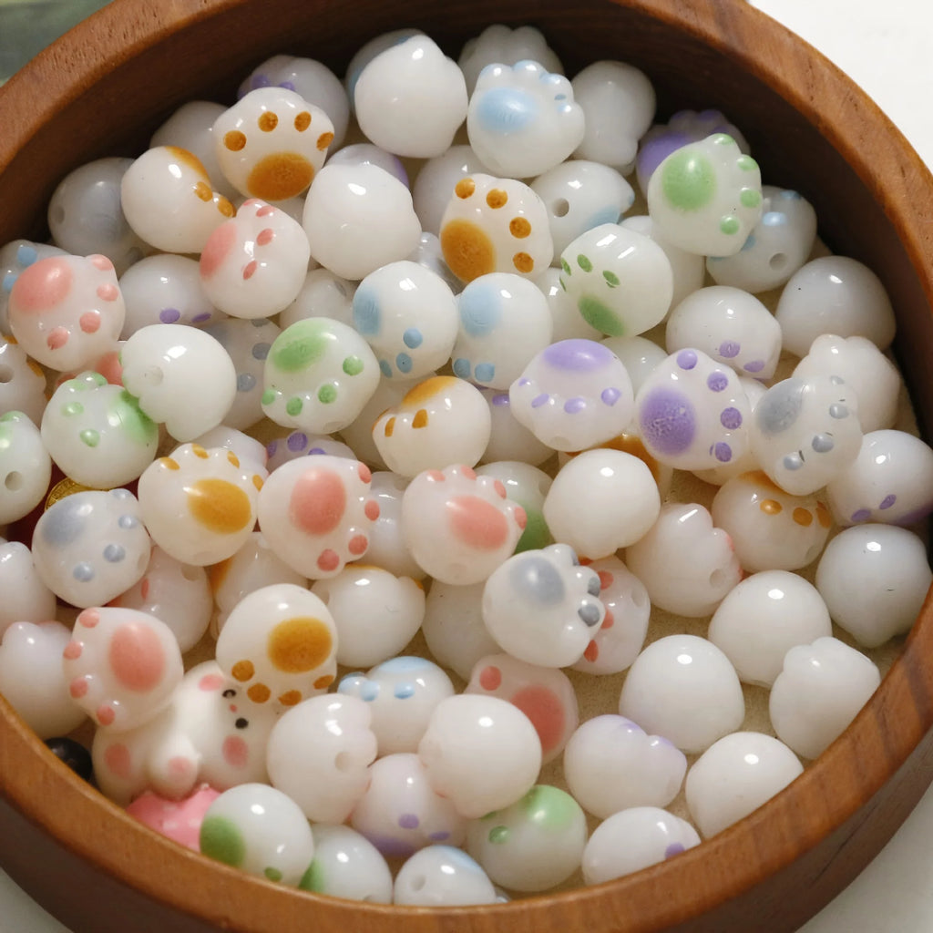 Cat Paw Acrylic Bead Set - 30pcs