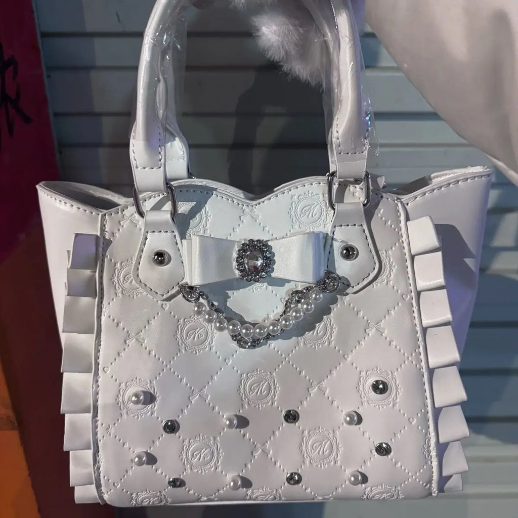 Ruffled & Studded Tote Bag