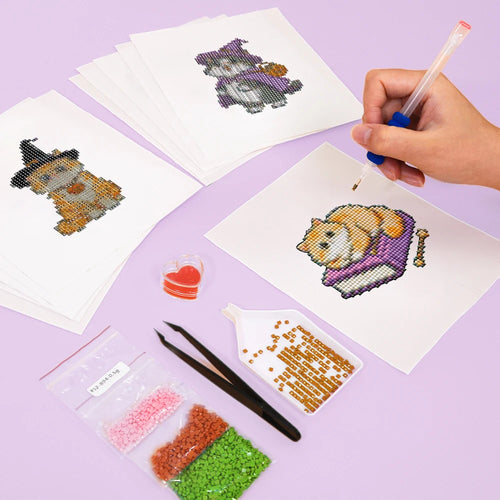 12 Piece Halloween Kitty Diamond Painting Set