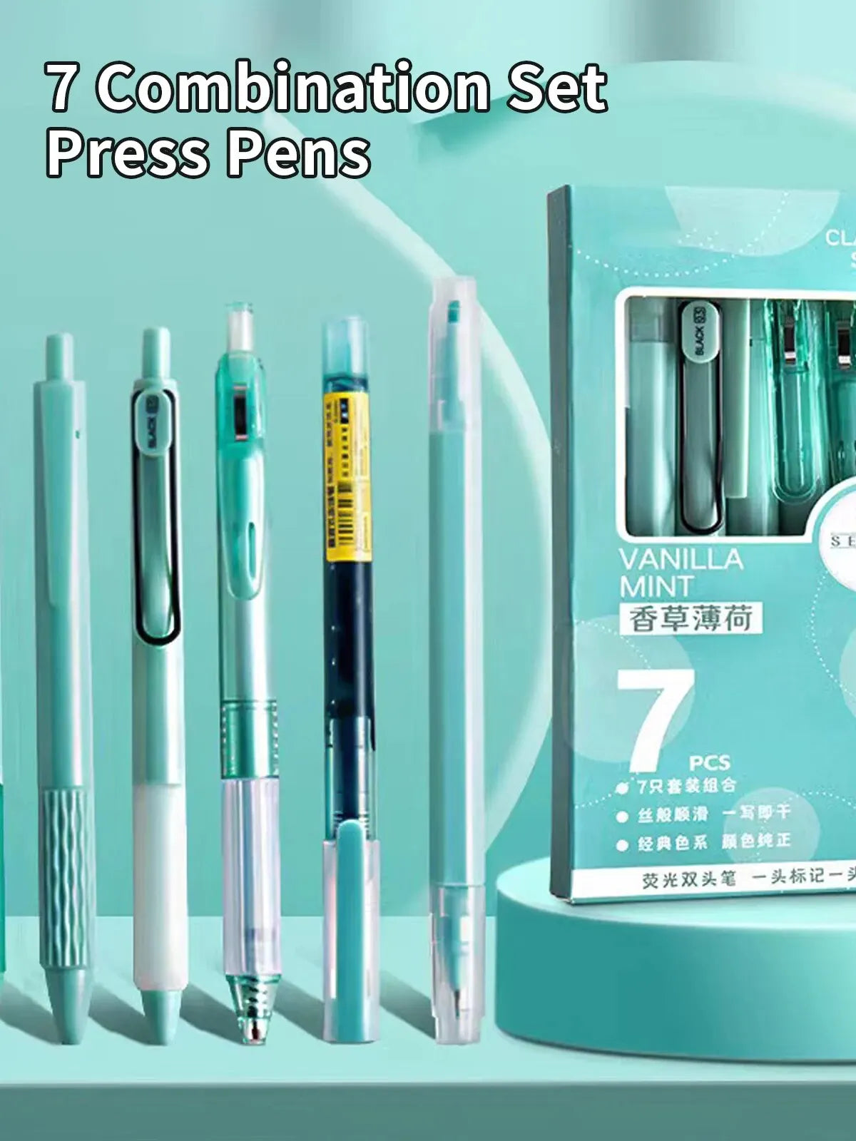 7-Piece Pen & Highlighter Set