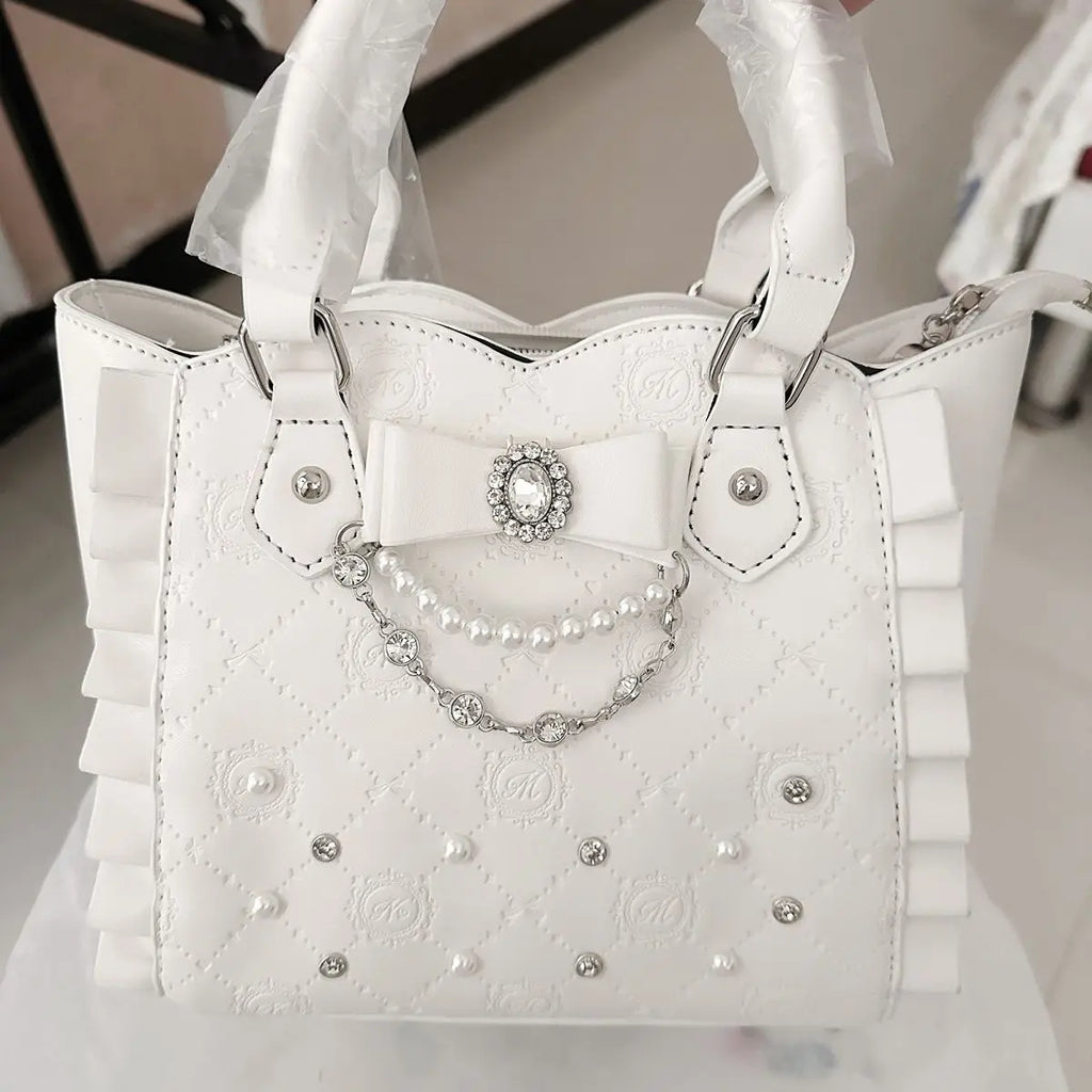 Ruffled & Studded Tote Bag