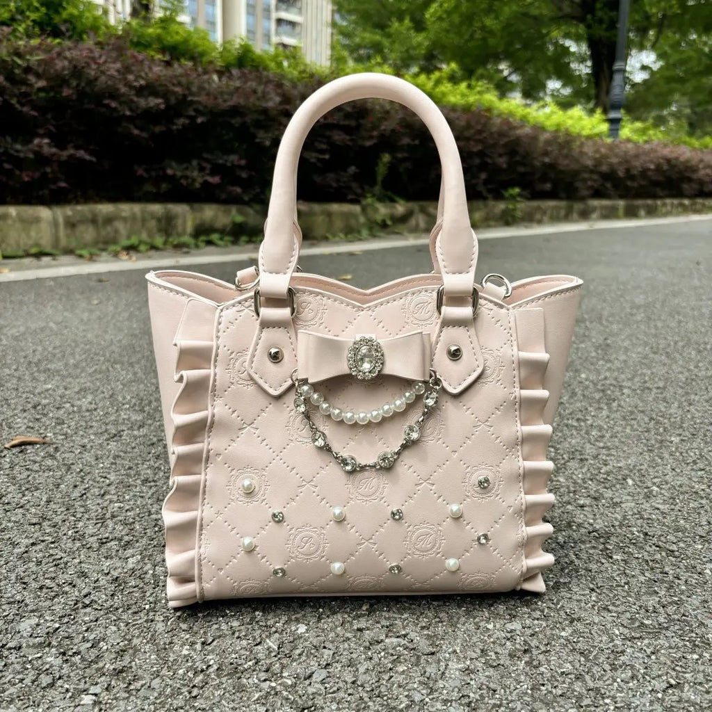 Ruffled & Studded Tote Bag