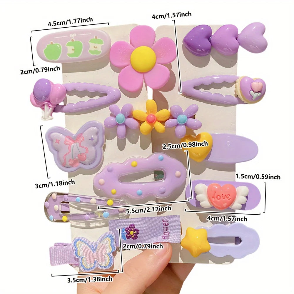 Purple Hair Clip Set
