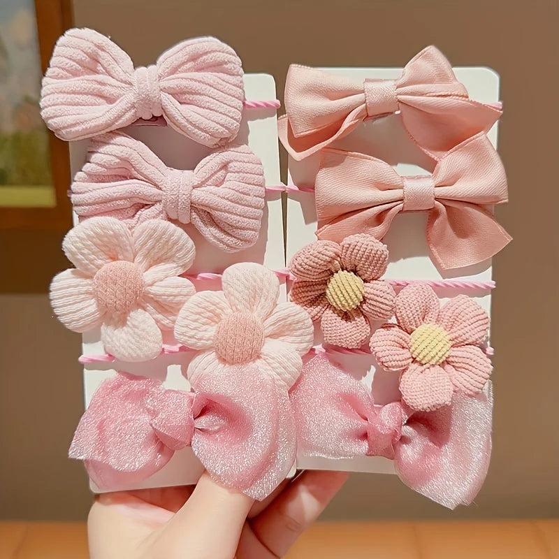 Bow & Flower Hair Tie Set