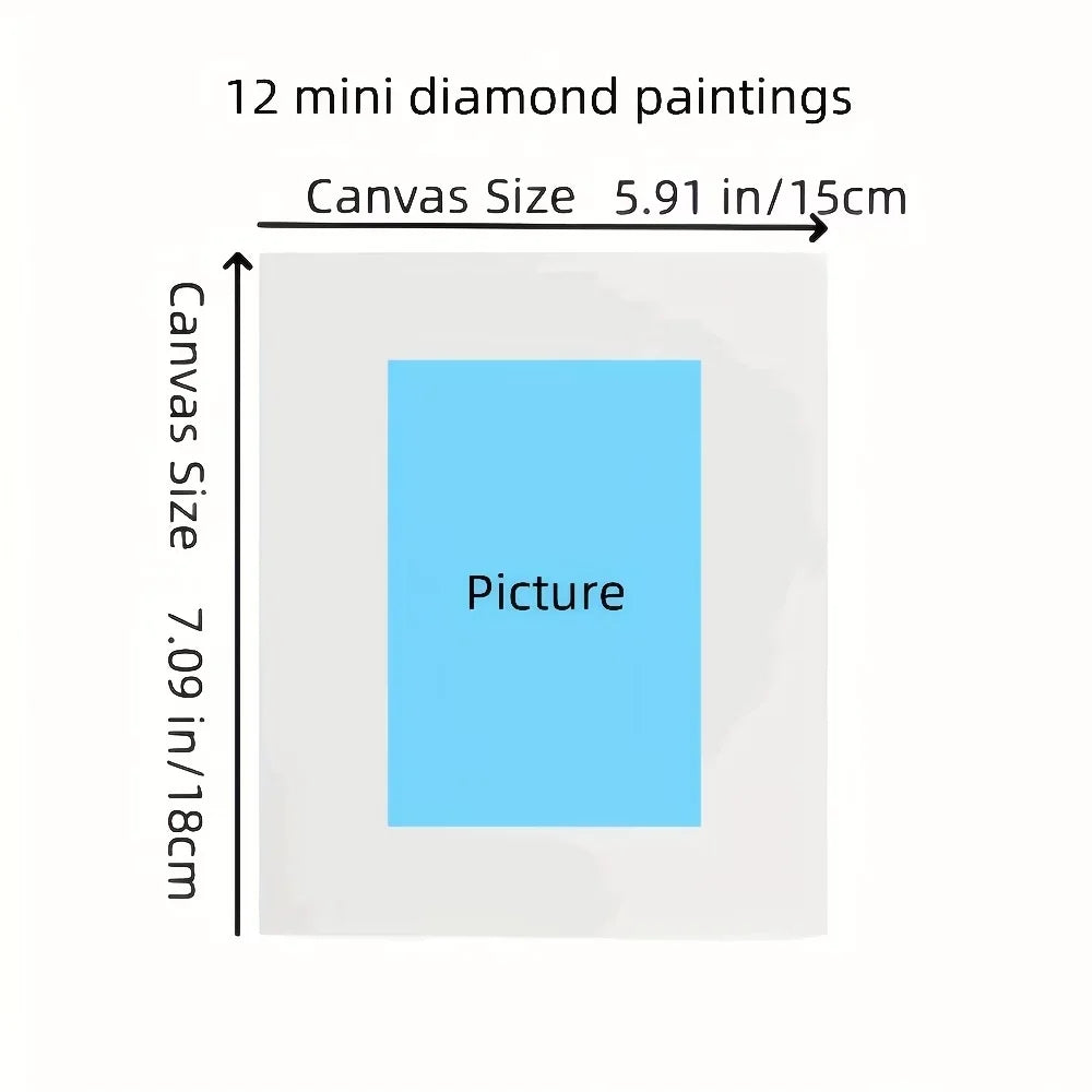 12 Piece Halloween Kitty Diamond Painting Set