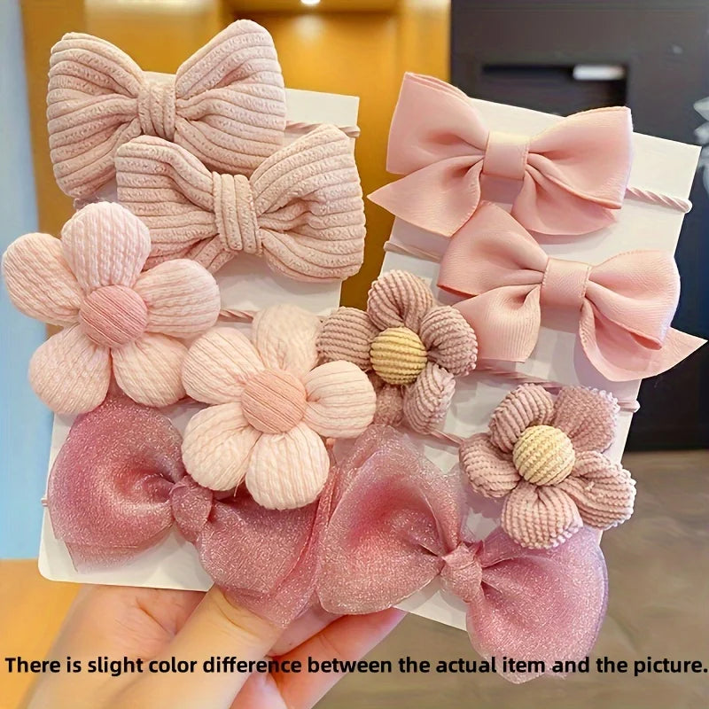 Bow & Flower Hair Tie Set