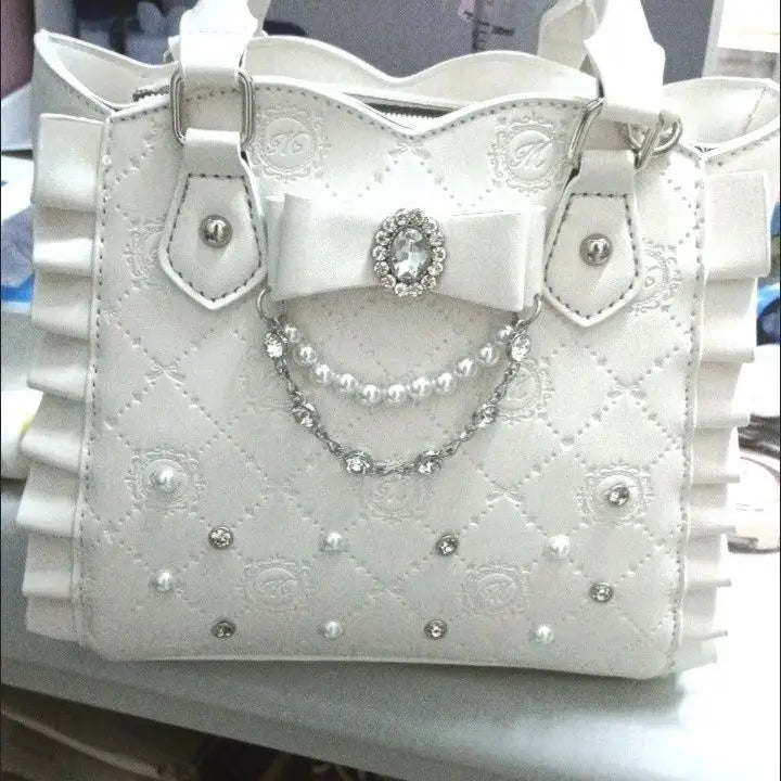 Ruffled & Studded Tote Bag