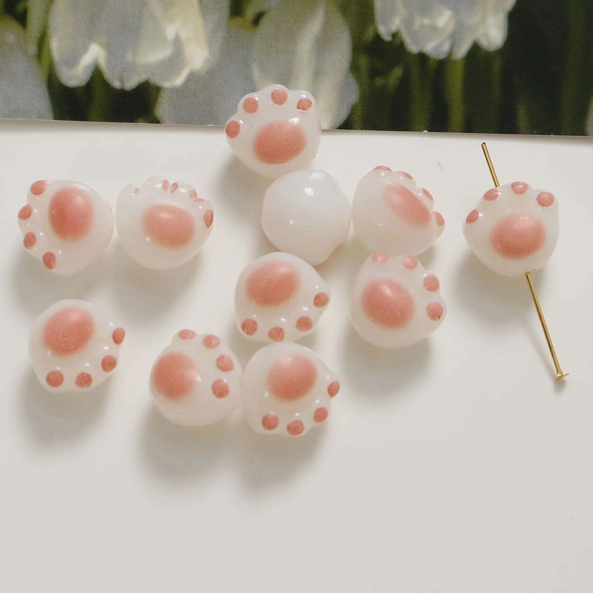 Cat Paw Acrylic Bead Set - 30pcs