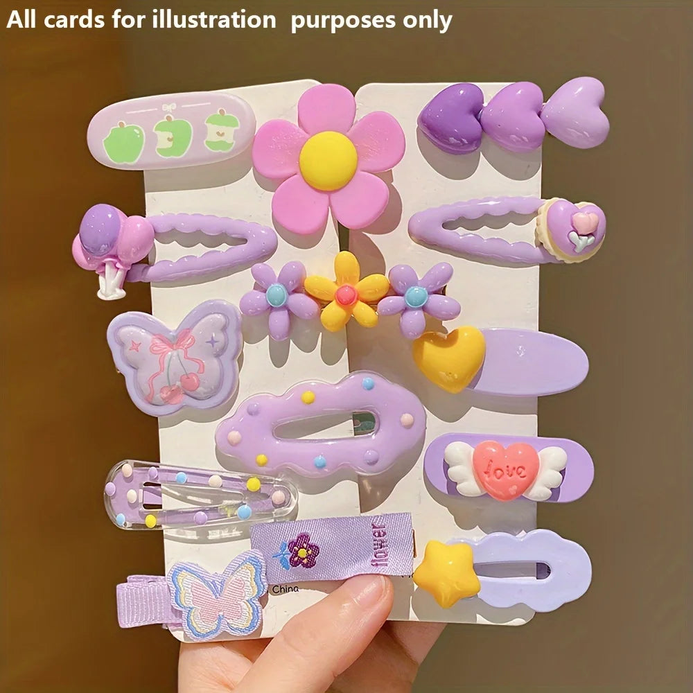 Purple Hair Clip Set