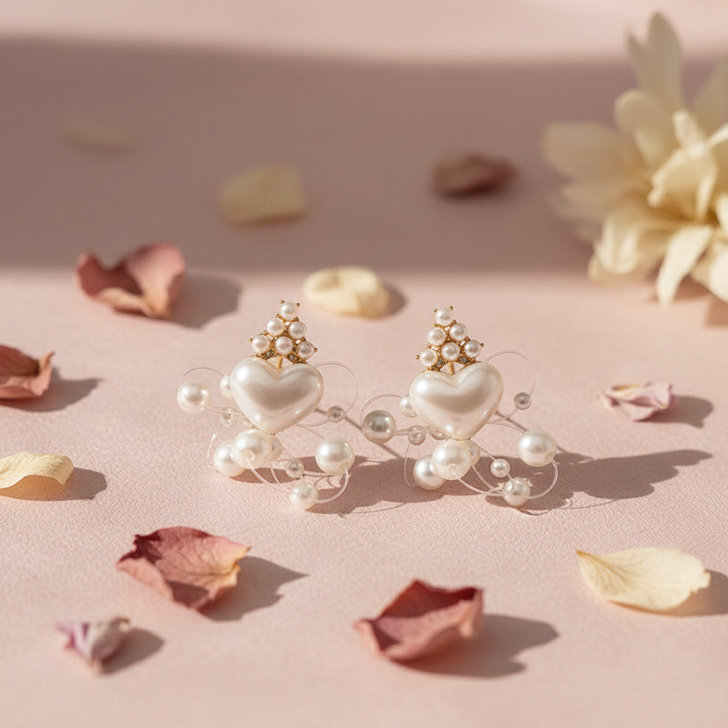 Pearl Heart Earrings lifestyle